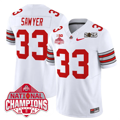 Men's Ohio State Buckeyes 'Heritage Stripe' 2025 CFP Patch - National Champions Jersey - All Stitched