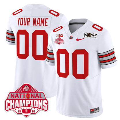 Custom Name/Gender Ohio State Buckeyes 'Heritage Stripe' 2025 CFP Patch - National Champions Jersey - All Stitched