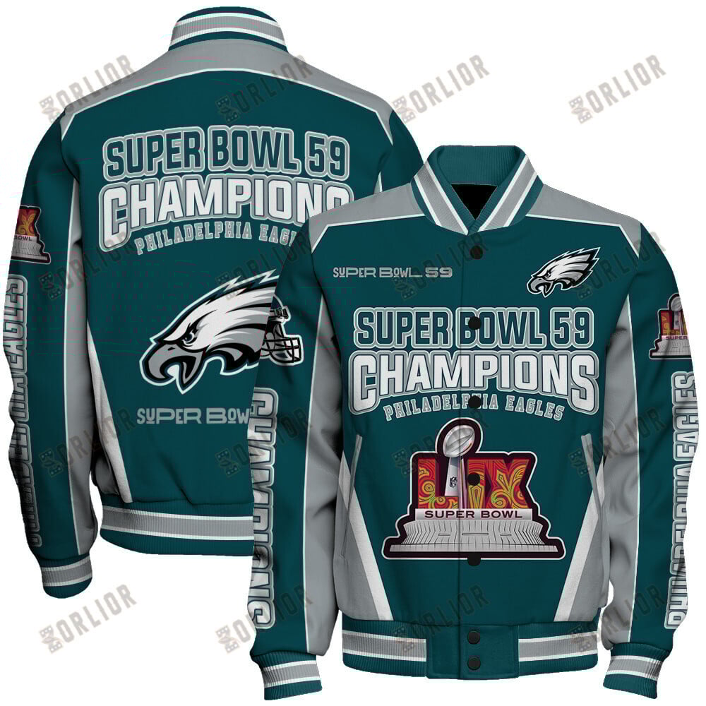 Philadelphia Eagles Super Bowl LIX Top Of The Game Varsity Jacket