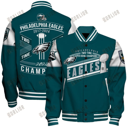 Philadelphia Eagles Super Bowl LIX Champions 2024 Prove Strength Varsity Jacket