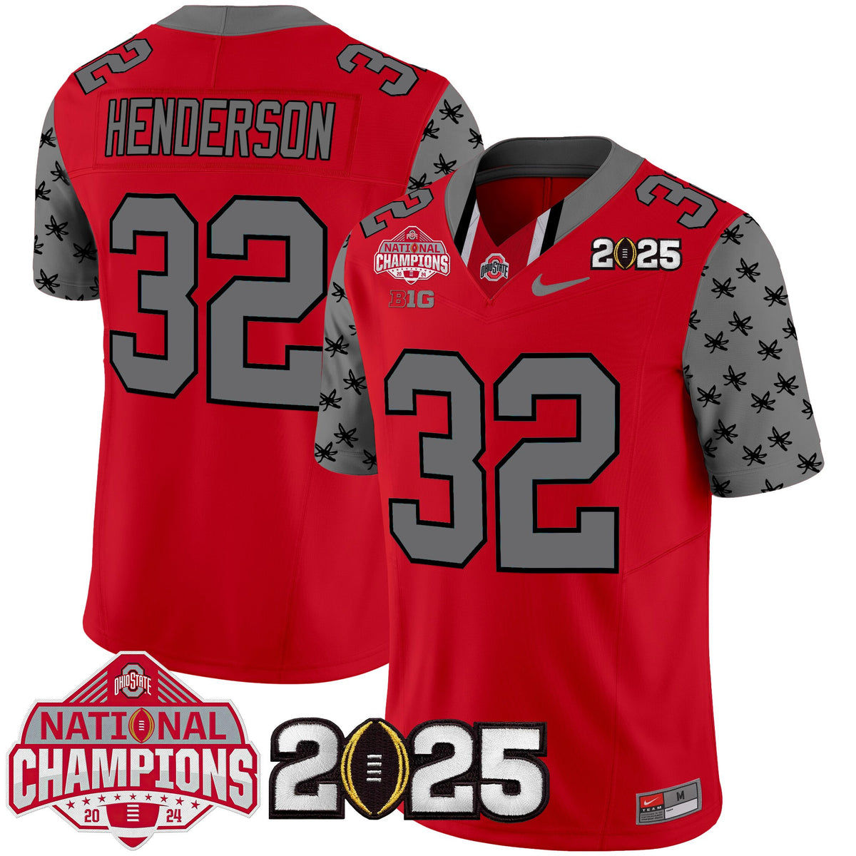 Ohio State Buckeyes National Champions Patch Vapor Limited Jersey - Stitched
