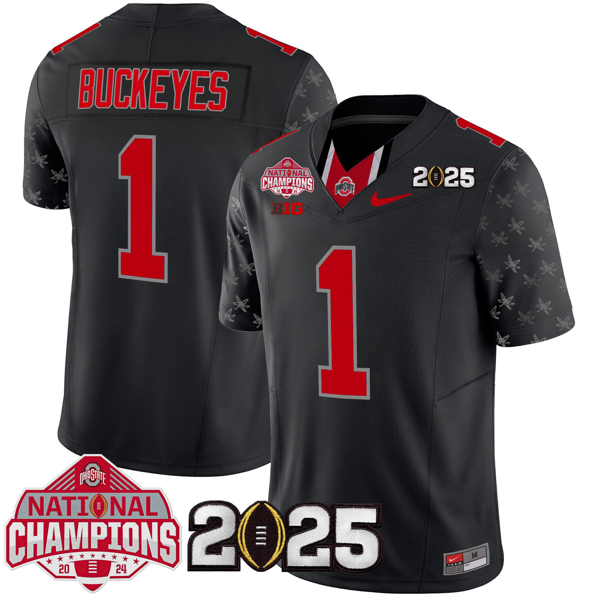 Ohio State Buckeyes National Champions Patch Vapor Limited Jersey - Stitched