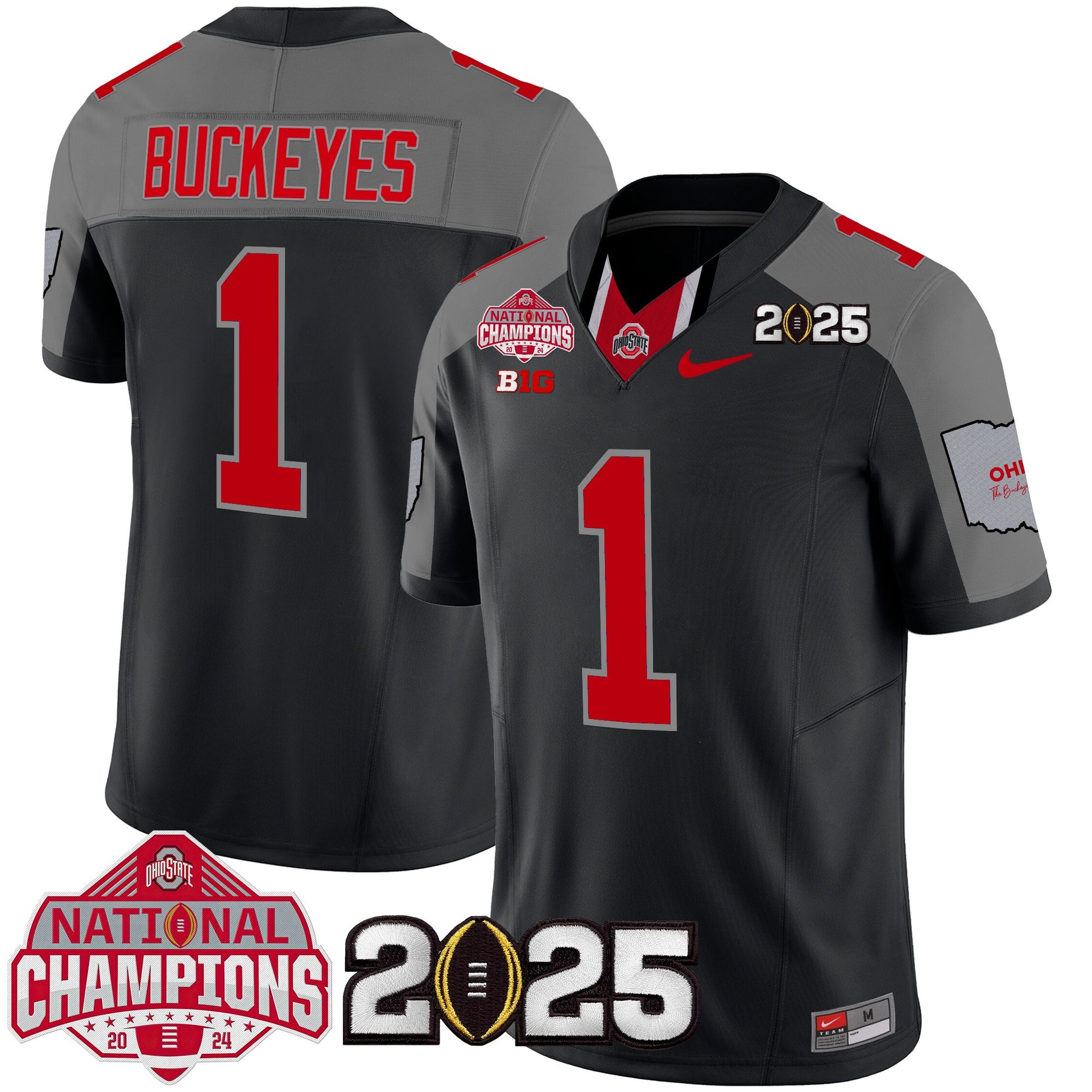 Ohio State Buckeyes National Champions Patch Vapor Limited Jersey - Stitched
