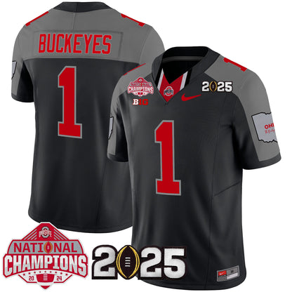 Ohio State Buckeyes National Champions Patch Vapor Limited Jersey - Stitched