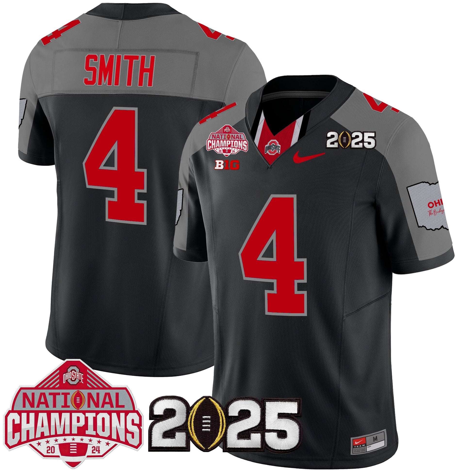 Ohio State Buckeyes National Champions Patch Vapor Limited Jersey - Stitched