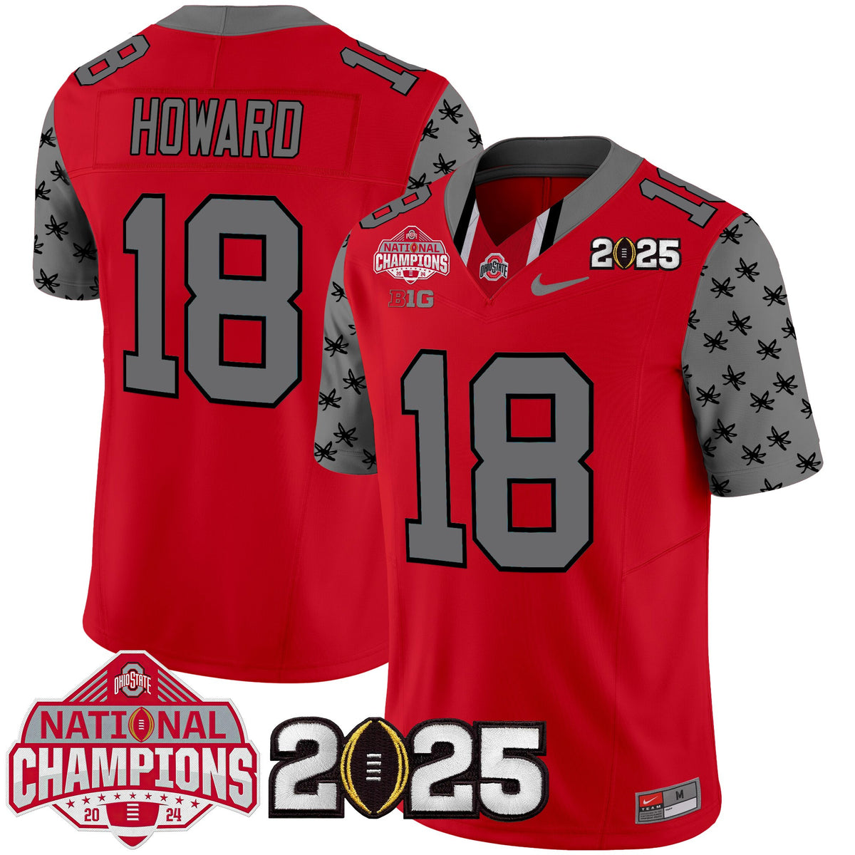 Ohio State Buckeyes National Champions Patch Vapor Limited Jersey - Stitched