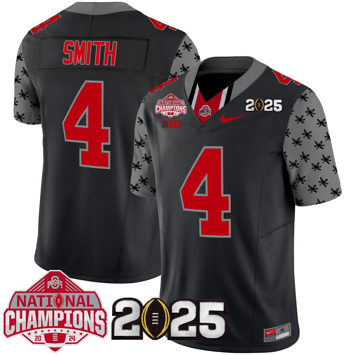Ohio State Buckeyes National Champions Patch Vapor Limited Jersey - Stitched