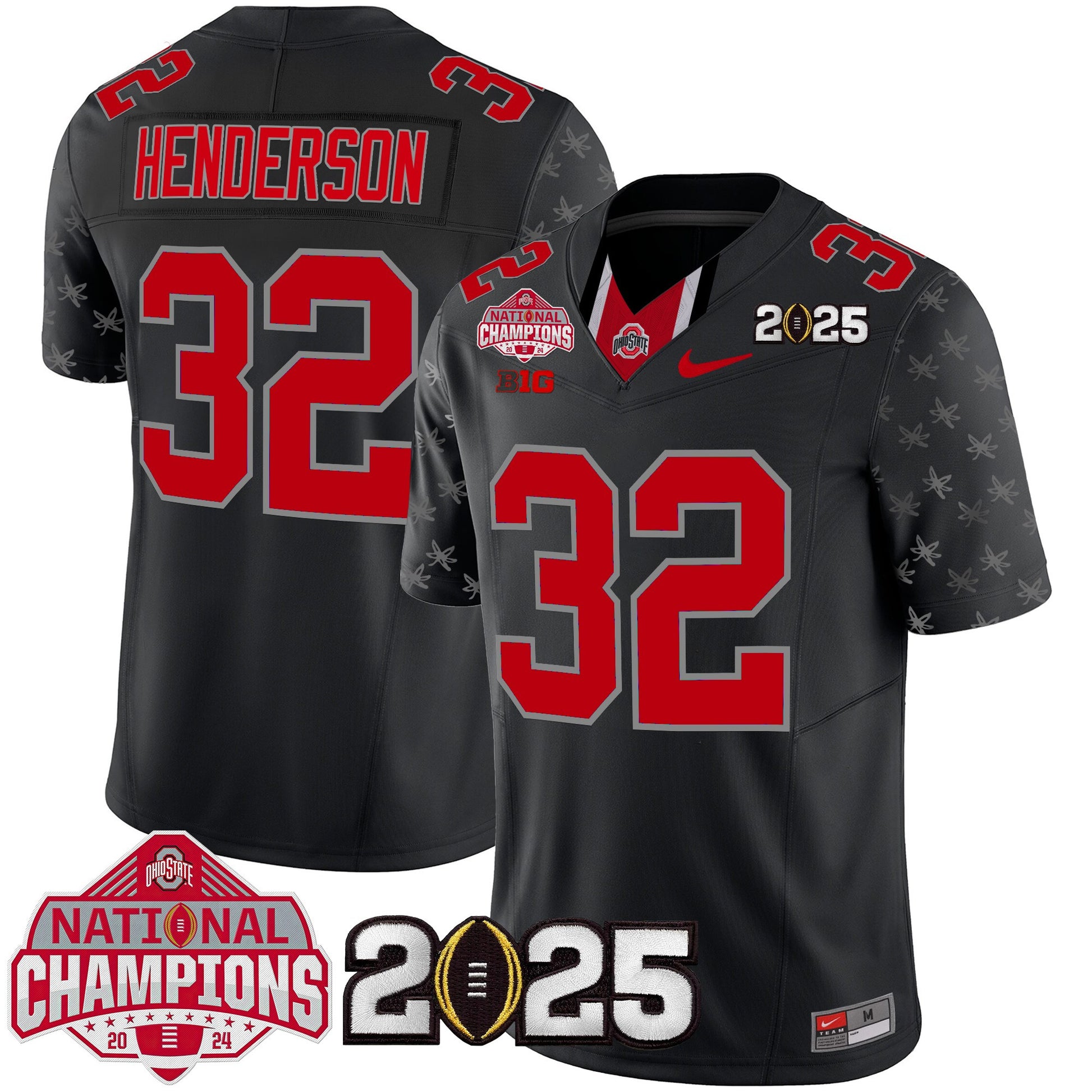 Ohio State Buckeyes National Champions Patch Vapor Limited Jersey - Stitched