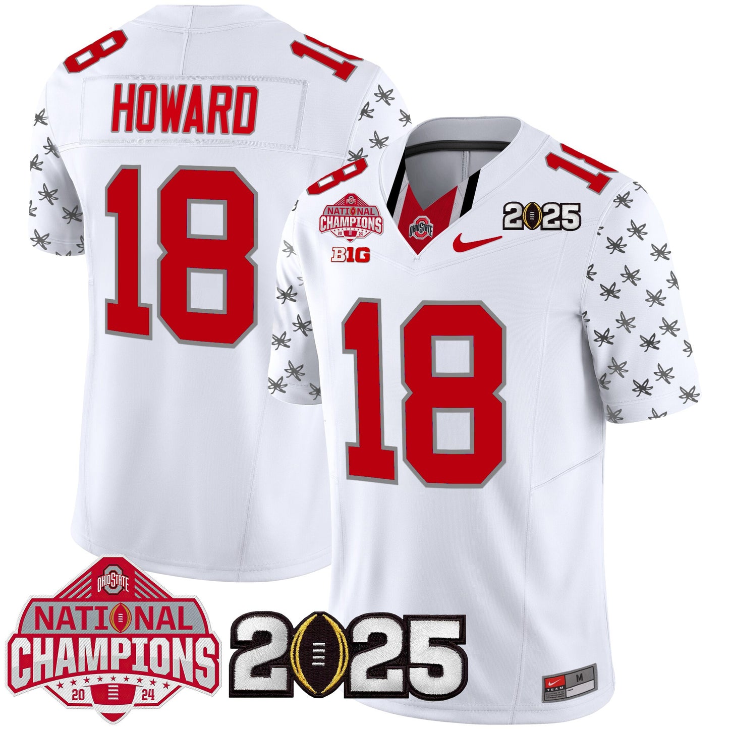 Ohio State Buckeyes National Champions Patch Vapor Limited Jersey - Stitched