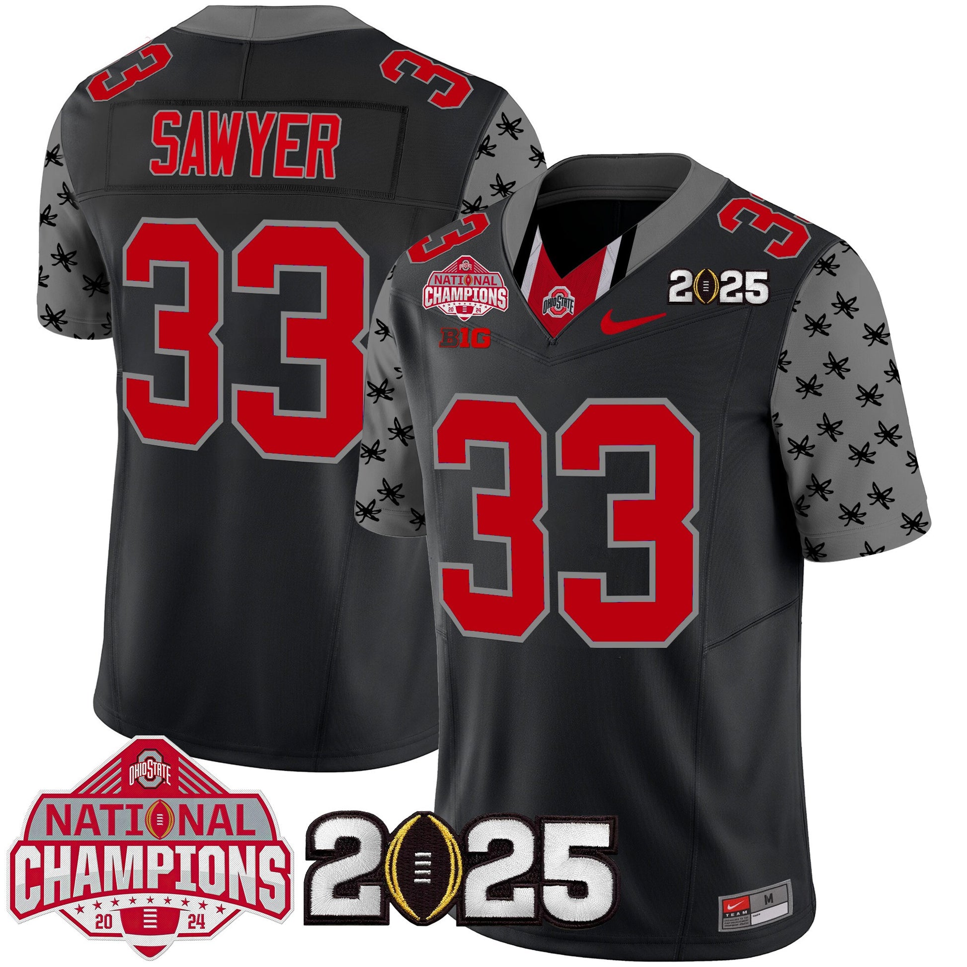 Ohio State Buckeyes National Champions Patch Vapor Limited Jersey - Stitched