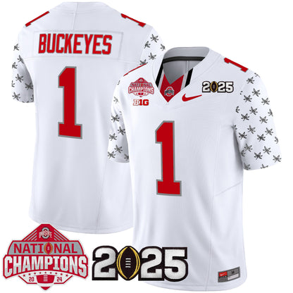 Ohio State Buckeyes National Champions Patch Vapor Limited Jersey - Stitched