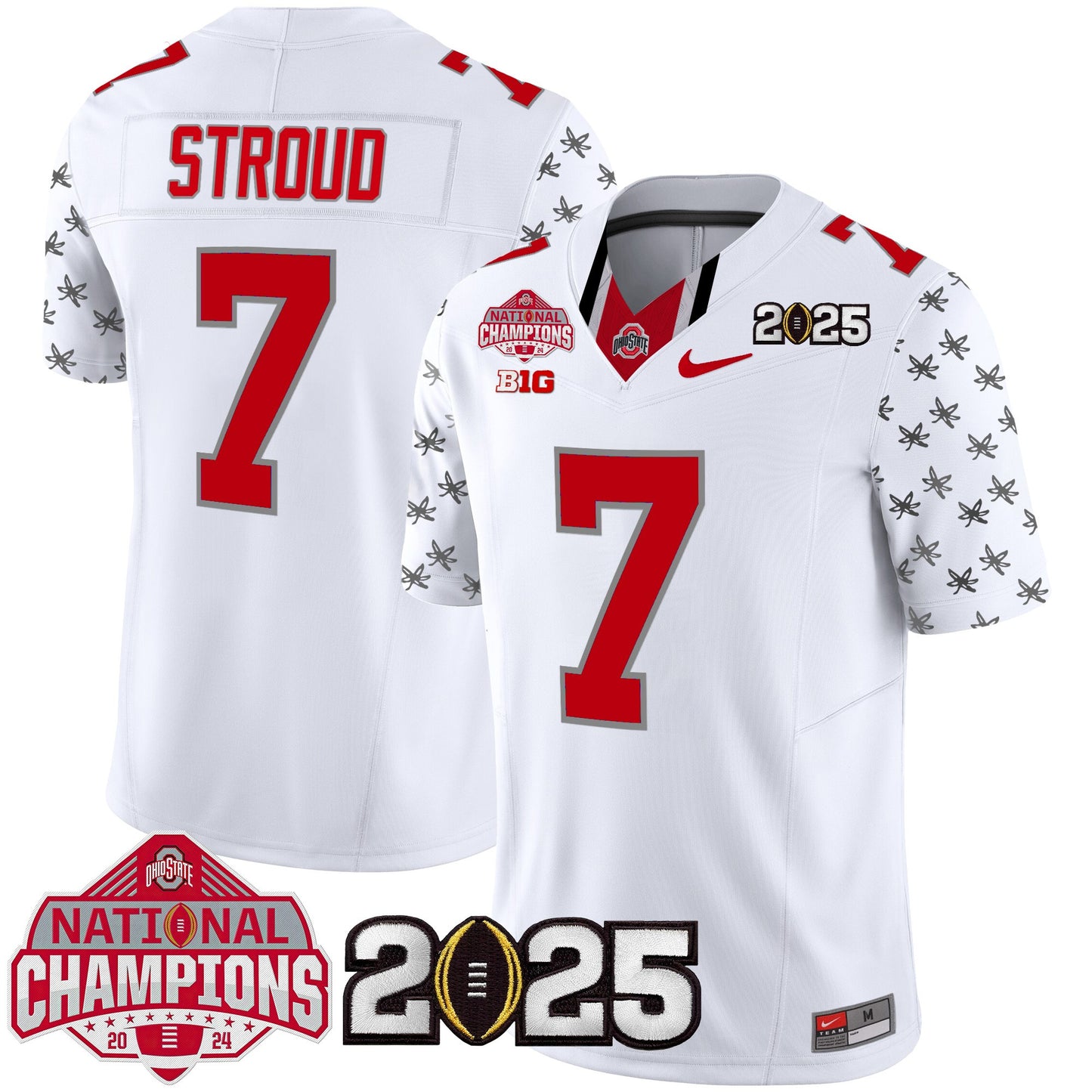 Ohio State Buckeyes National Champions Patch Vapor Limited Jersey - Stitched