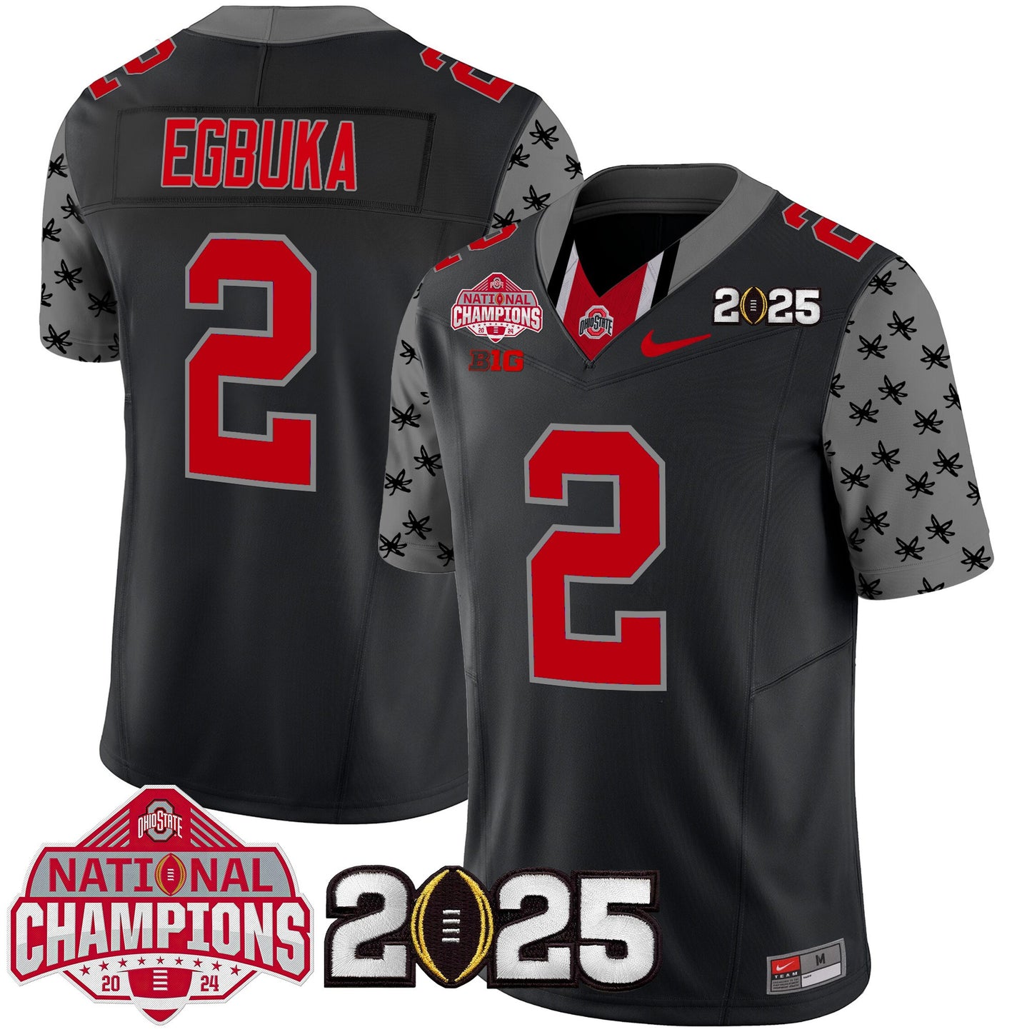 Ohio State Buckeyes National Champions Patch Vapor Limited Jersey - Stitched