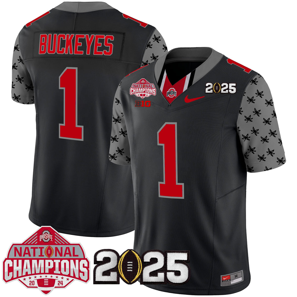 Ohio State Buckeyes National Champions Patch Vapor Limited Jersey - Stitched