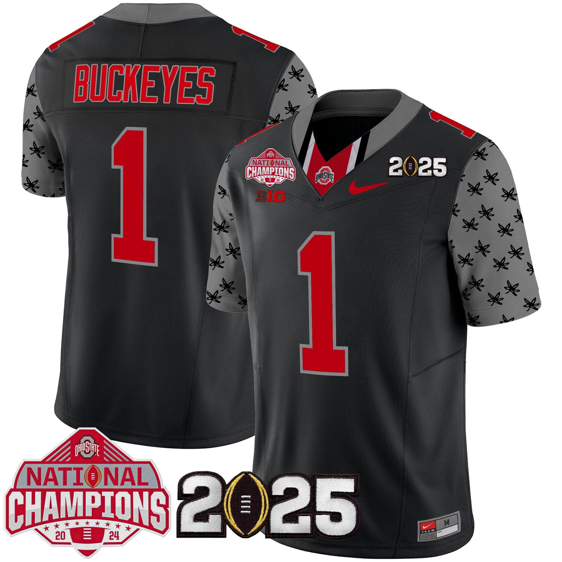 Ohio State Buckeyes National Champions Patch Vapor Limited Jersey - Stitched