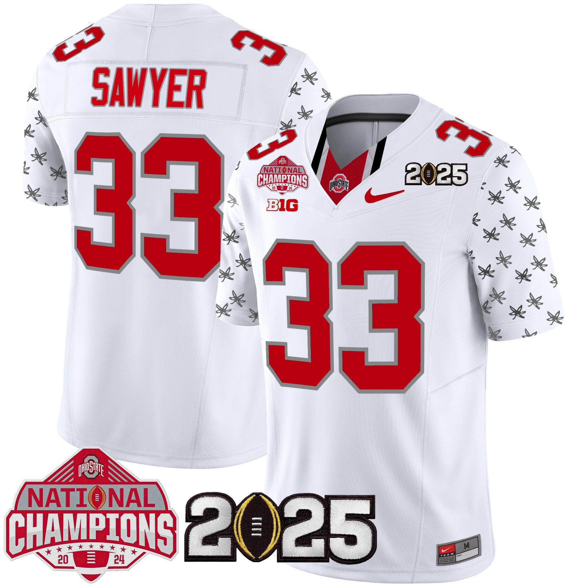 Ohio State Buckeyes National Champions Patch Vapor Limited Jersey - Stitched