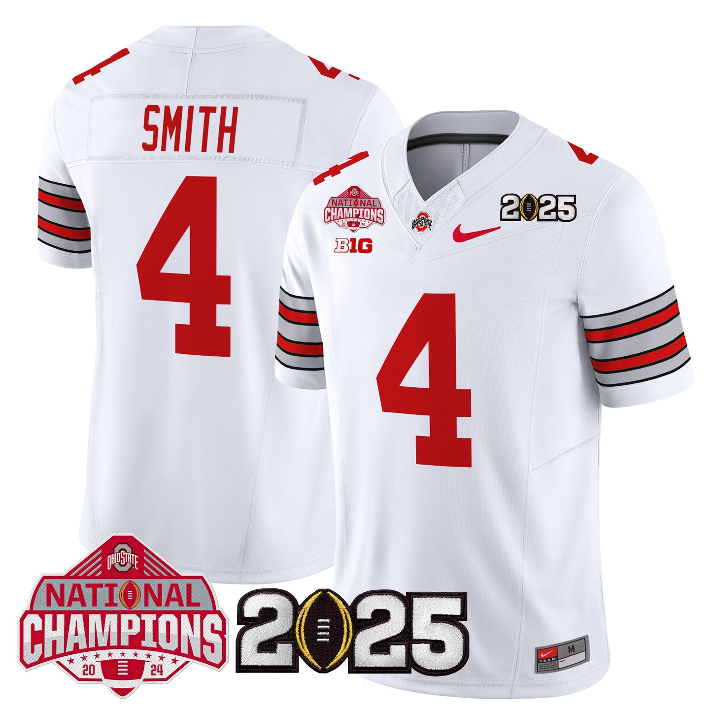 Ohio State Buckeyes 'Heritage Stripe' 2025 National Champions Patch Vapor Limited Jersey - Stitched
