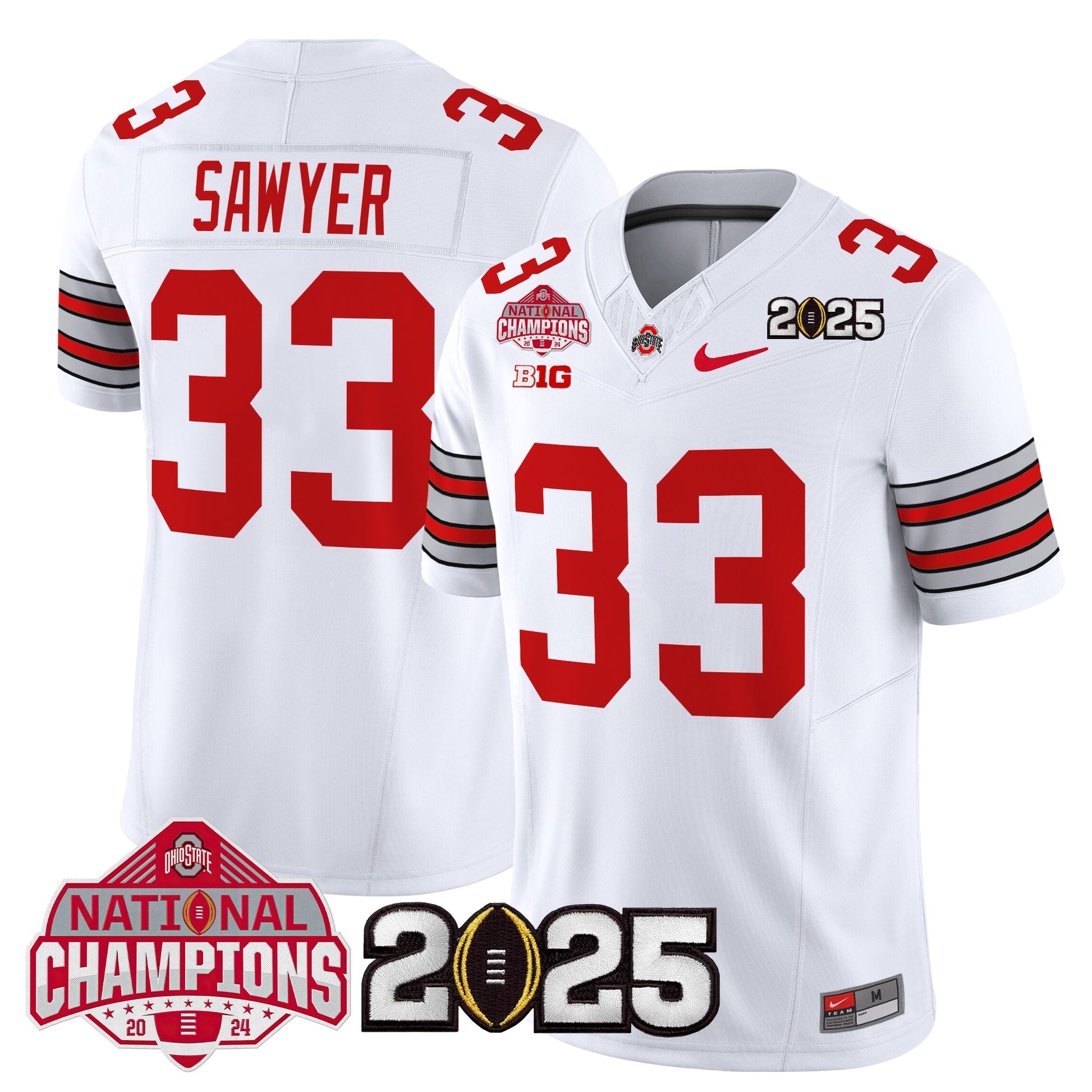 Ohio State Buckeyes 'Heritage Stripe' 2025 National Champions Patch Vapor Limited Jersey - Stitched