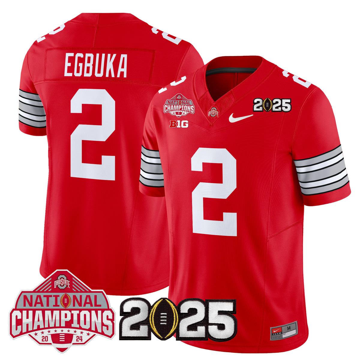Ohio State Buckeyes 'Heritage Stripe' 2025 National Champions Patch Vapor Limited Jersey - Stitched
