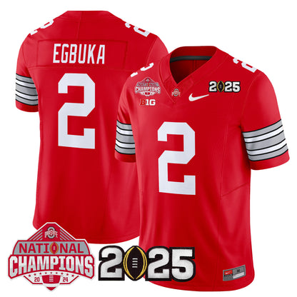 Ohio State Buckeyes 'Heritage Stripe' 2025 National Champions Patch Vapor Limited Jersey - Stitched