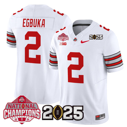 Ohio State Buckeyes 'Heritage Stripe' 2025 National Champions Patch Vapor Limited Jersey - Stitched