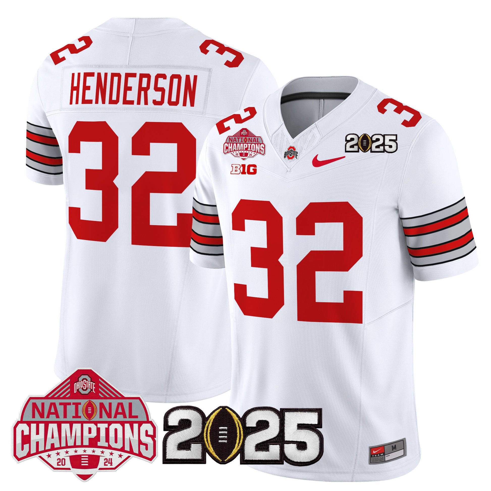 Ohio State Buckeyes 'Heritage Stripe' 2025 National Champions Patch Vapor Limited Jersey - Stitched