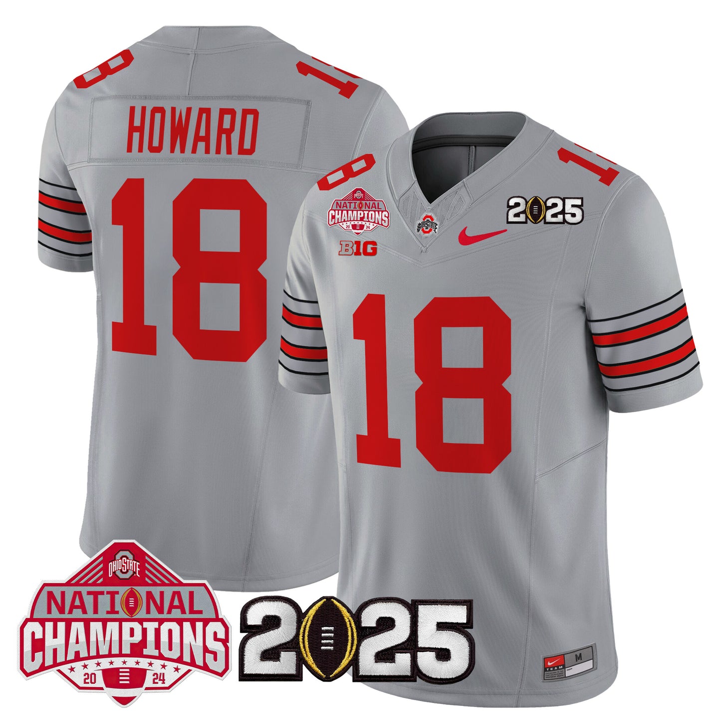 Ohio State Buckeyes 'Heritage Stripe' 2025 National Champions Patch Vapor Limited Jersey - Stitched