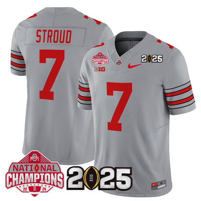 Ohio State Buckeyes 'Heritage Stripe' 2025 National Champions Patch Vapor Limited Jersey - Stitched