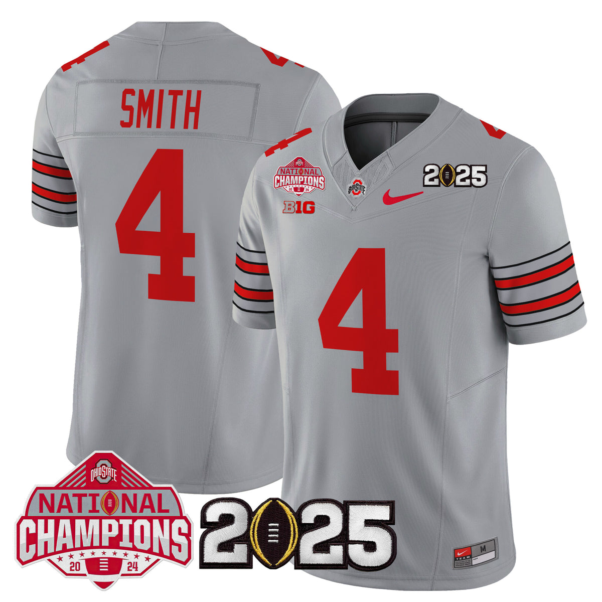 Ohio State Buckeyes 'Heritage Stripe' 2025 National Champions Patch Vapor Limited Jersey - Stitched
