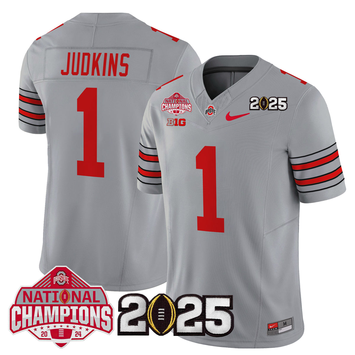 Ohio State Buckeyes 'Heritage Stripe' 2025 National Champions Patch Vapor Limited Jersey - Stitched