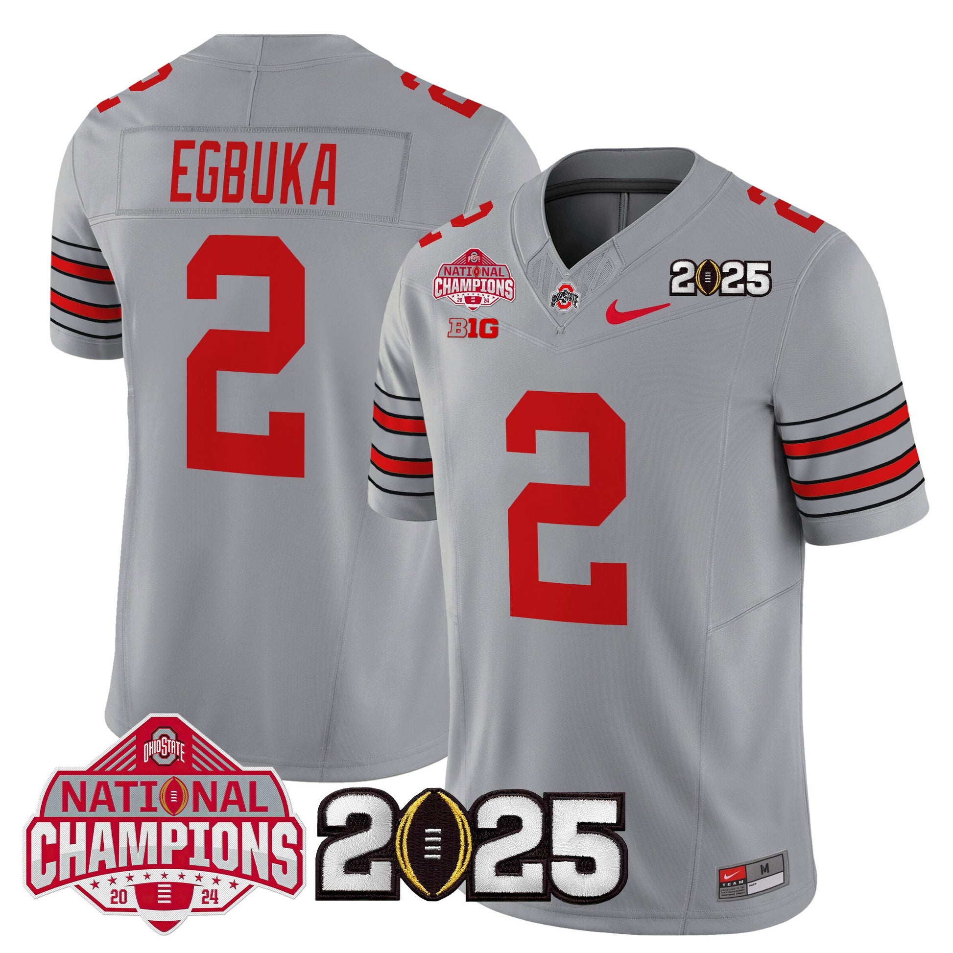 Ohio State Buckeyes 'Heritage Stripe' 2025 National Champions Patch Vapor Limited Jersey - Stitched