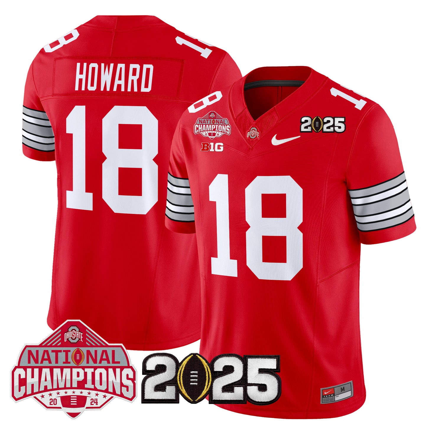 Ohio State Buckeyes 'Heritage Stripe' 2025 National Champions Patch Vapor Limited Jersey - Stitched