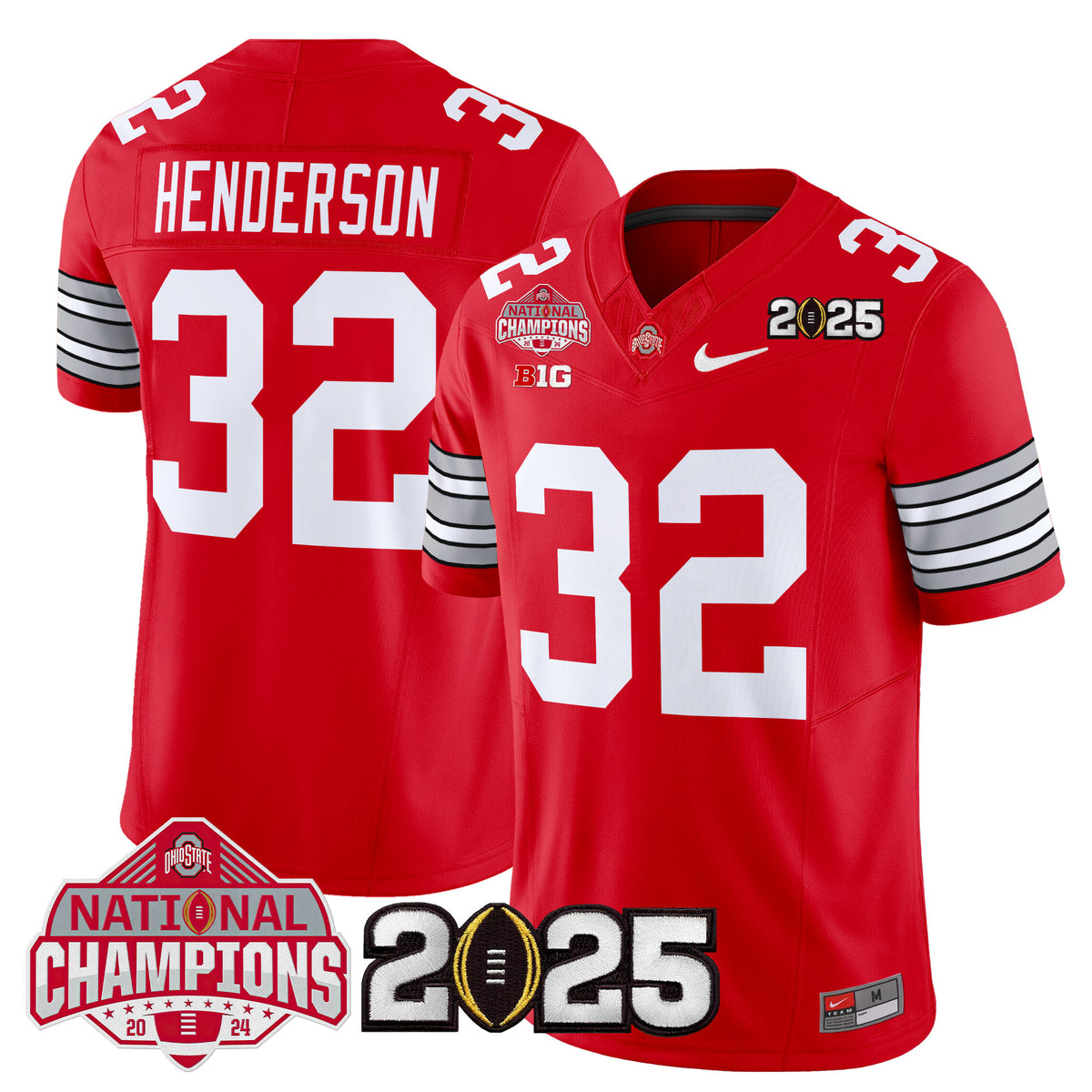 Ohio State Buckeyes 'Heritage Stripe' 2025 National Champions Patch Vapor Limited Jersey - Stitched
