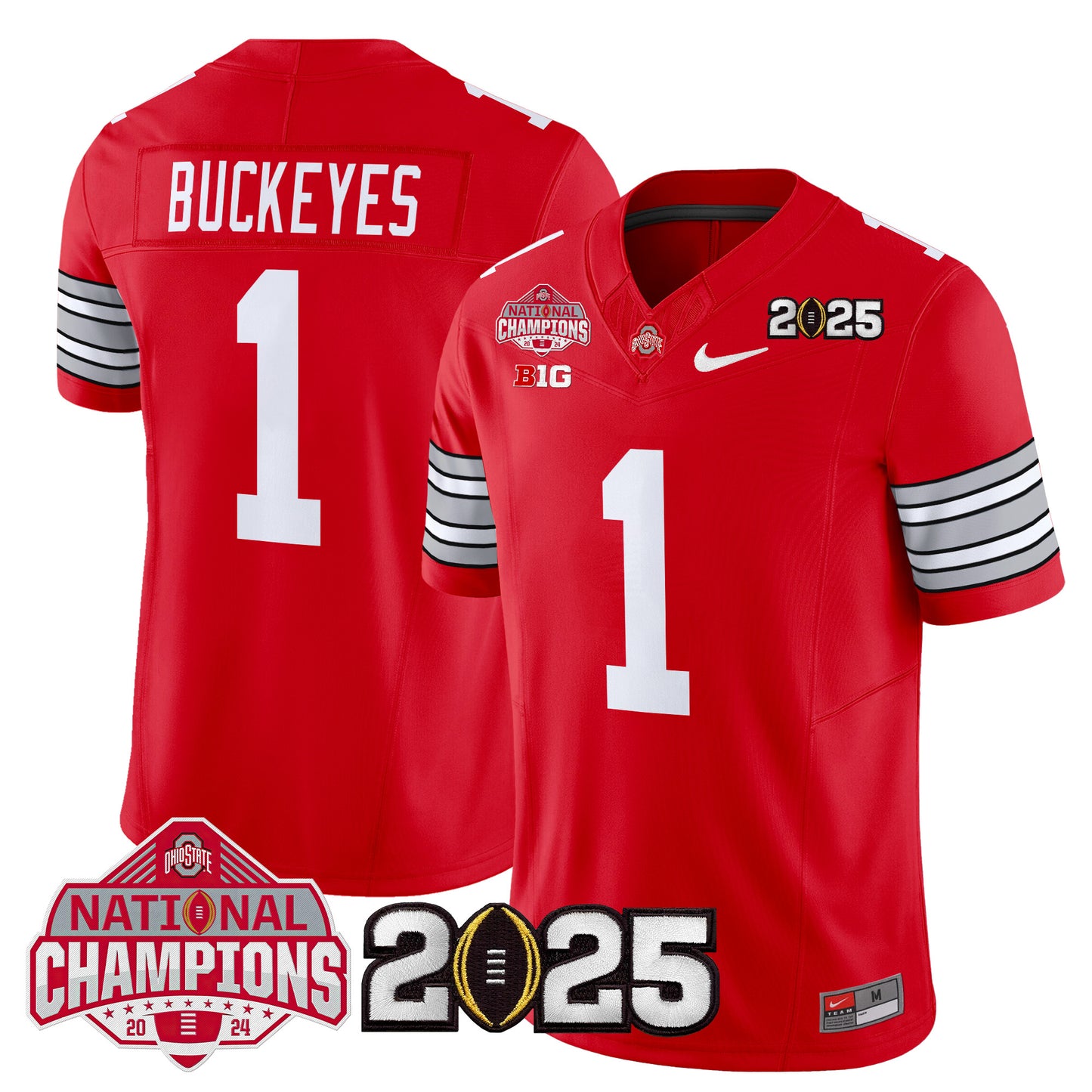 Ohio State Buckeyes 'Heritage Stripe' 2025 National Champions Patch Vapor Limited Jersey - Stitched