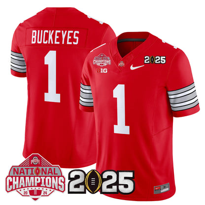 Ohio State Buckeyes 'Heritage Stripe' 2025 National Champions Patch Vapor Limited Jersey - Stitched