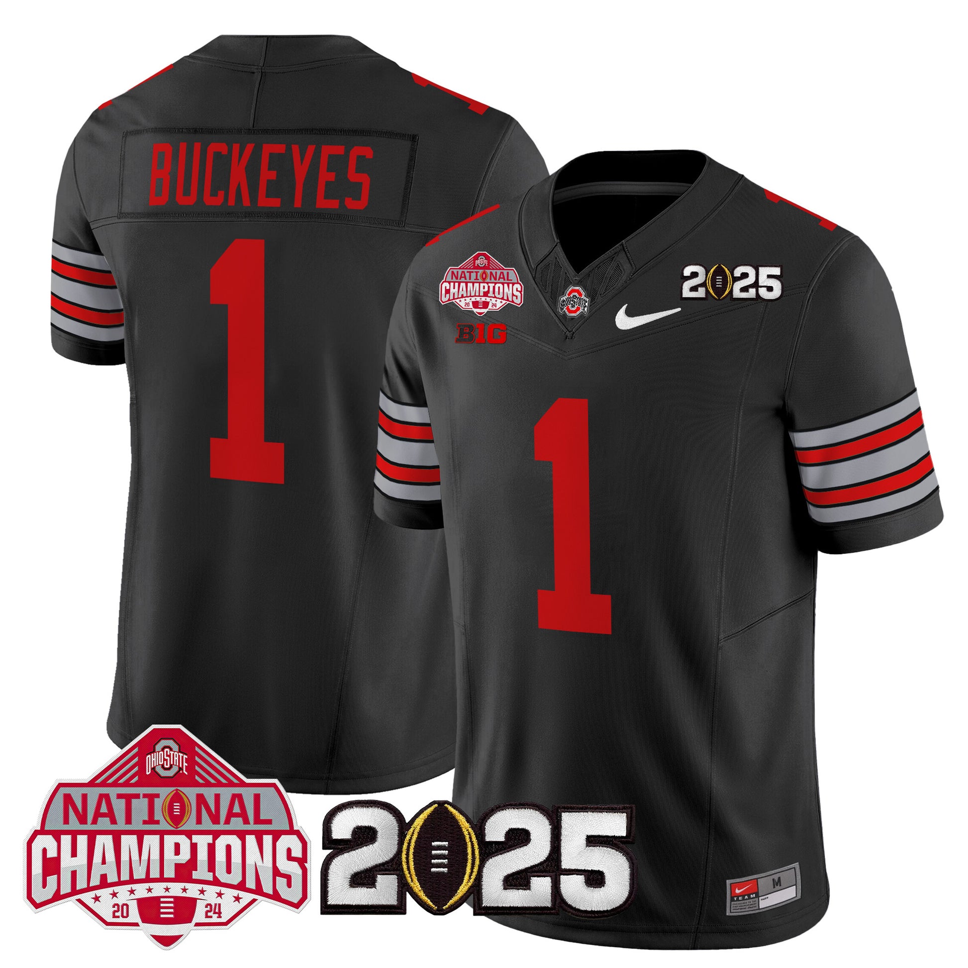Ohio State Buckeyes 'Heritage Stripe' 2025 National Champions Patch Vapor Limited Jersey - Stitched