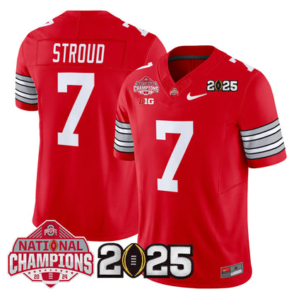 Ohio State Buckeyes 'Heritage Stripe' 2025 National Champions Patch Vapor Limited Jersey - Stitched