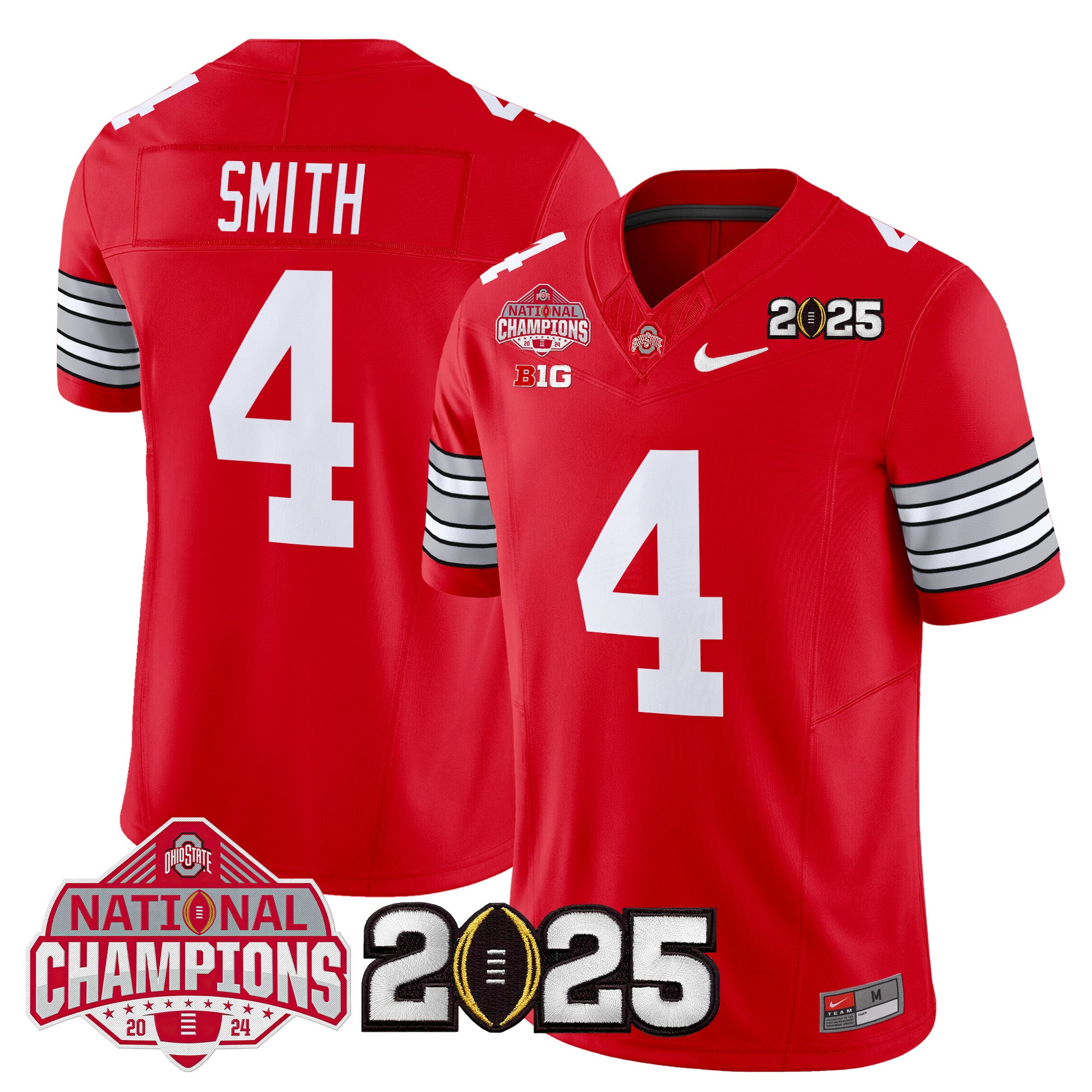 Ohio State Buckeyes 'Heritage Stripe' 2025 National Champions Patch Vapor Limited Jersey - Stitched