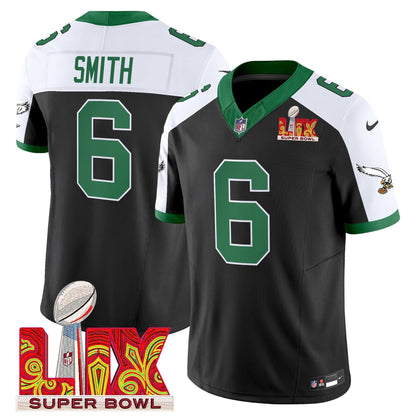 Philadelphia Eagles Kelly Green Super Bowl LIX Patch Vapor Limited Jersey - All Stitched