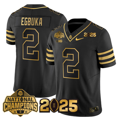Ohio State Buckeyes 'Heritage Stripe' National Champions Patch Gold Vapor Limited Jersey - Stitched