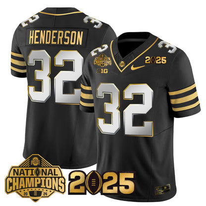 Ohio State Buckeyes 'Heritage Stripe' National Champions Patch Gold Vapor Limited Jersey - Stitched