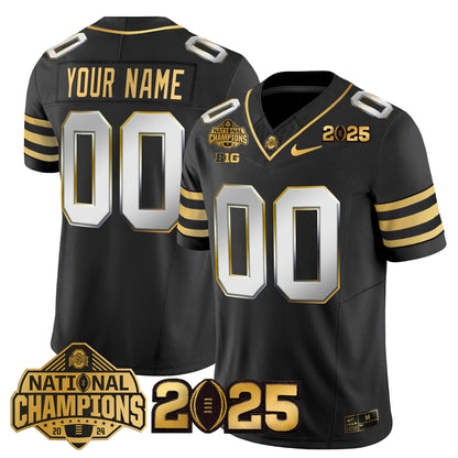 Ohio State Buckeyes 'Heritage Stripe' National Champions Patch Gold Vapor Limited Custom Jersey - Stitched