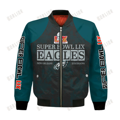 Philadelphia Eagles Super Bowl LIX Champions Victory Worn Proudly Bomber Jacket