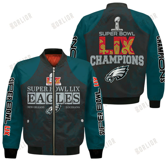 Philadelphia Eagles Super Bowl LIX Champions Victory Worn Proudly Bomber Jacket