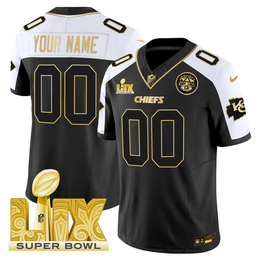 Chiefs Super Bowl LIX Patch Gold Vapor Limited Custom Jersey - All Stitched