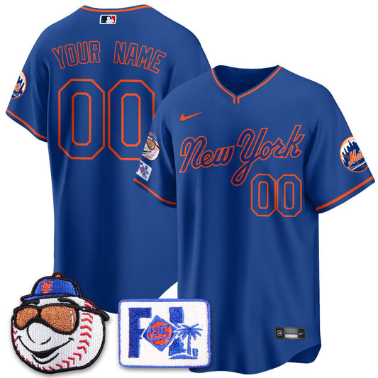 New York Mets Blue Road 2025 Spring Training Custom Jersey - All Stitched