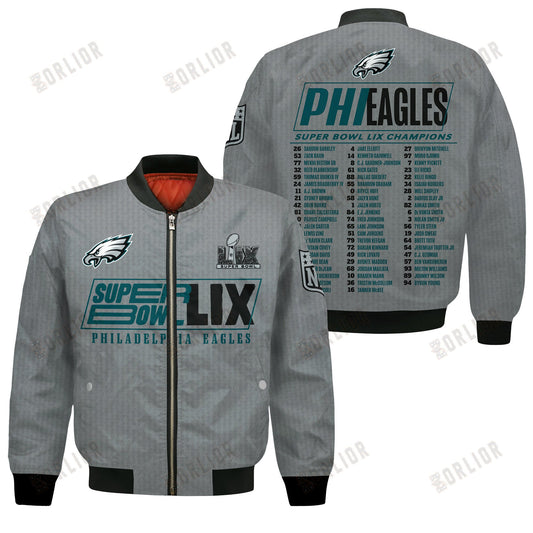 Philadelphia Eagles Super Bowl LIX Roster Bomber Jacket