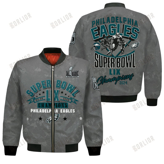 Philadelphia Eagles Super Bowl LIX Champions Victory Secured Bomber Jacket