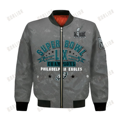 Philadelphia Eagles Super Bowl LIX Champions Victory Secured Bomber Jacket