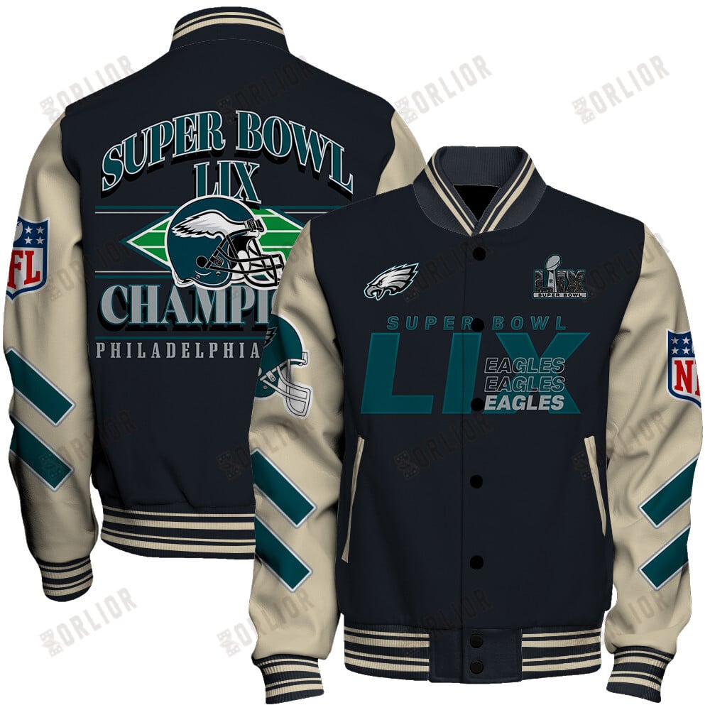 Philadelphia Eagles Super Bowl LIX Champions A Historic Win Varsity Jacket
